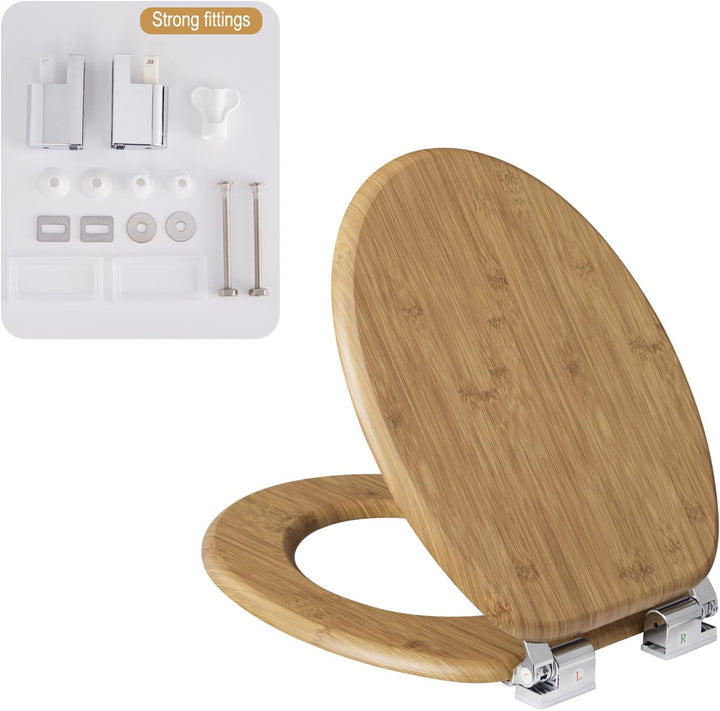 eSituro Toilettendeckel,mit Absenkautomatik, Klodeckel MD Holz Premium WC Sitz,Klobrille einfache Bo
