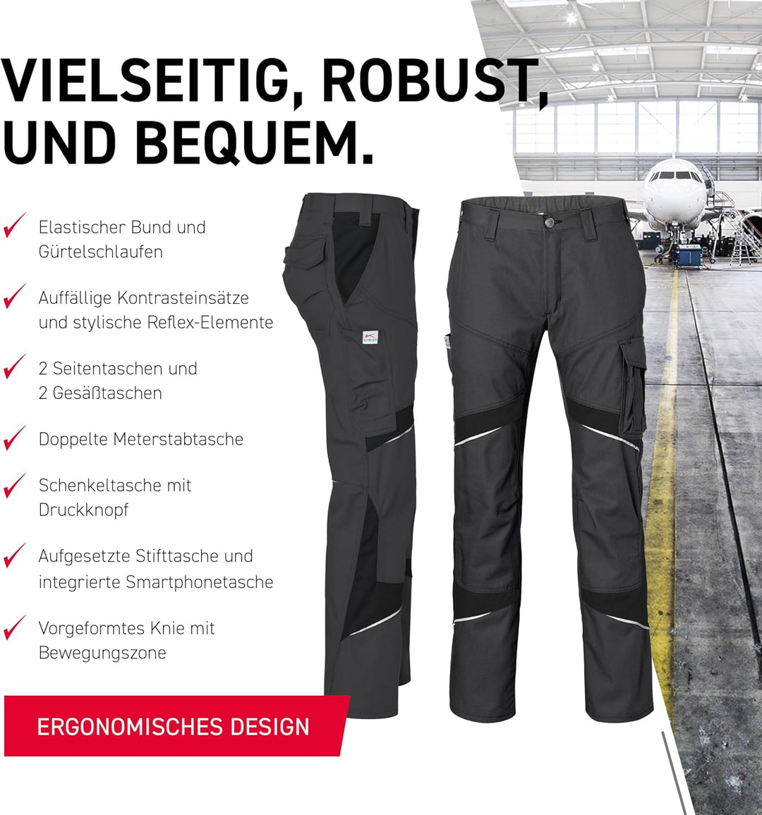 KÜBLER Workwear KÜBLER ACTIVIQ Damen-Arbeitshose schwarz/anthrazit Schwarz/Anthrazit 54, Schwarz/Ant