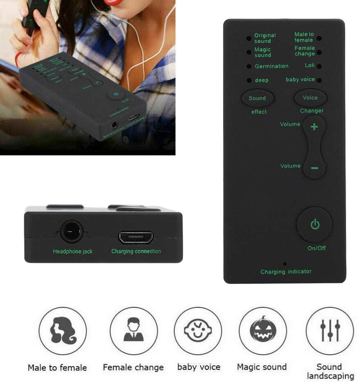 Dpofirs Voice Changer Soundkarte für Computer, Sound Converter mit 7 verschiedenen Sprachänderungen,