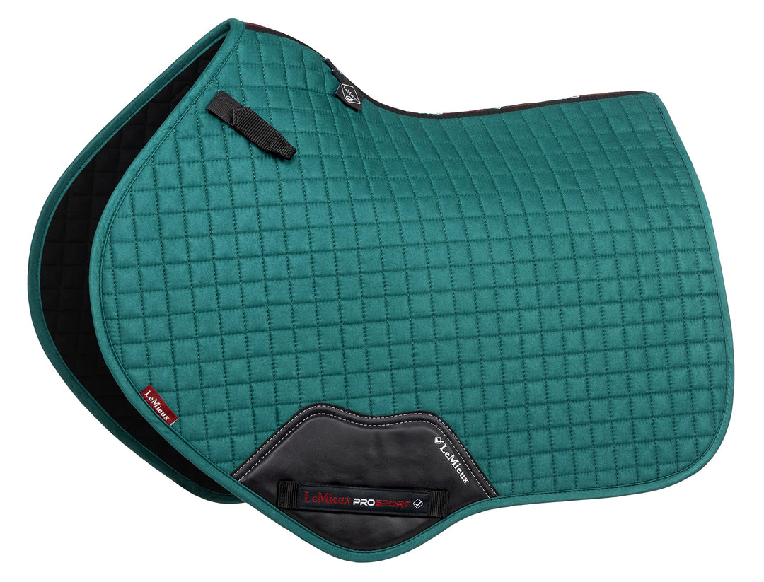 LeMieux ProSport Lustre Close Contact Schabracke, Wildlederverschlüsse, quadratisch gesteppt, D-Ring