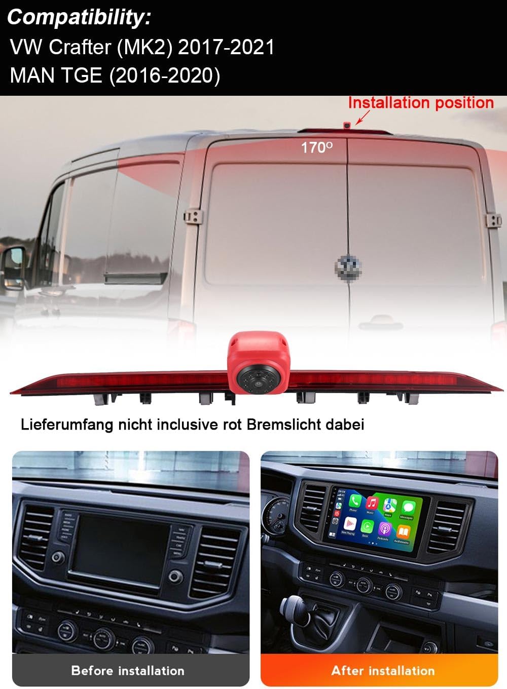 10 Zoll Android Autoradio mit GPS Navigation +HD Nachtsicht Auto Rückansicht Kamera Bremsleuchte Rüc