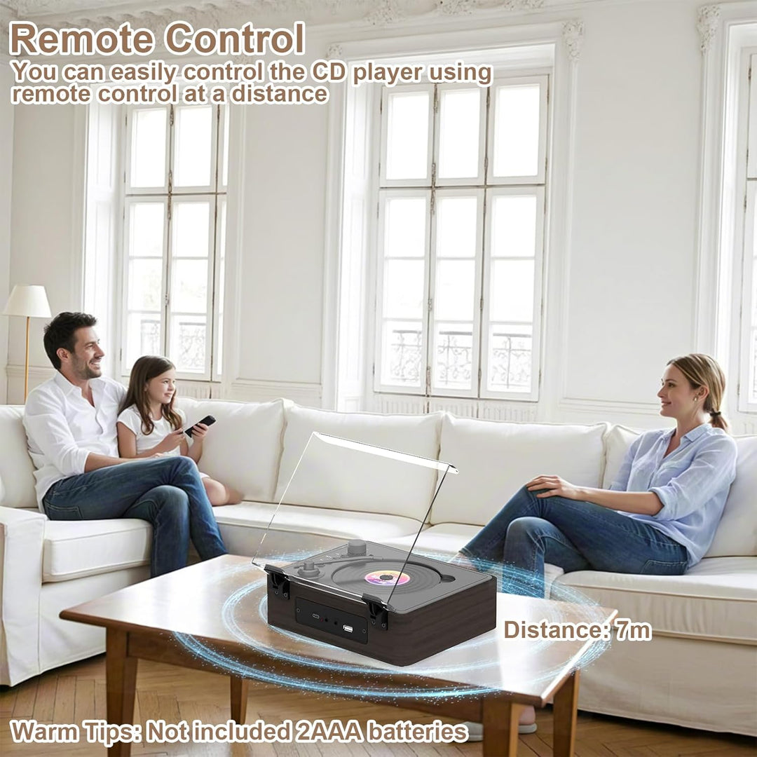 Mycket CD Player Tragbar mit Bluetooth 5.0, CD Musik mit Fernbedienung, HiFi-Dual-Stereo-Lautspreche