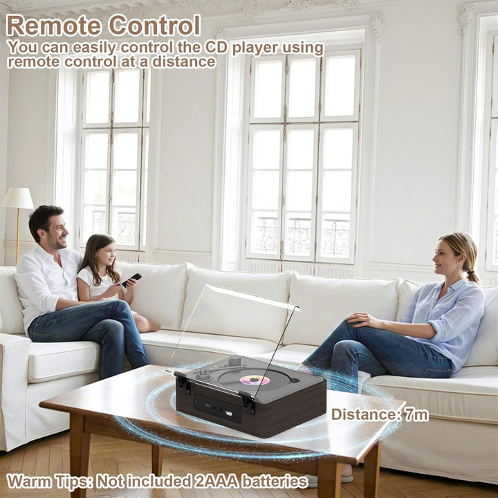 Mycket CD Player Tragbar mit Bluetooth 5.0, CD Musik mit Fernbedienung, HiFi-Dual-Stereo-Lautspreche