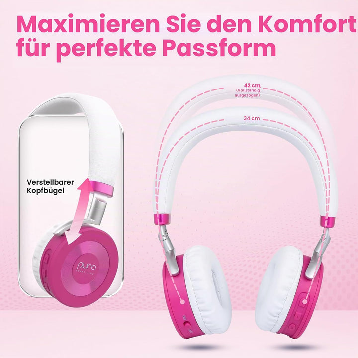Puro Sound Labs JuniorJam Plus Lautstärkebegrenzende Kopfhörer für Kinder, sicherer Audio-Schutz für