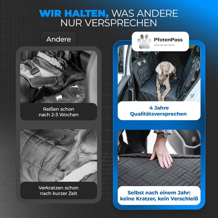 Hundedecke Auto Rückbank Fester Boden [Wasserdicht &amp; Kratzfest] Autoschondecke Hund mit Harter Unter