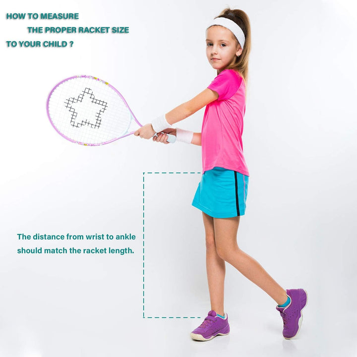 AMA SPORT - Junior-Tennisschläger für Kinder von 2–12 Jahren – Jungen & Mädchen – mit Nylon-Tragetas