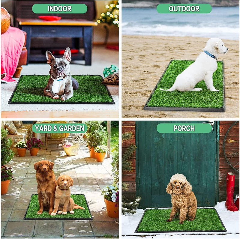 Hundetoilette mit Tablett,2 Stück Kunstgras Welpentoilette,Falsche Hundeklo Hundetoiletten für Hunde