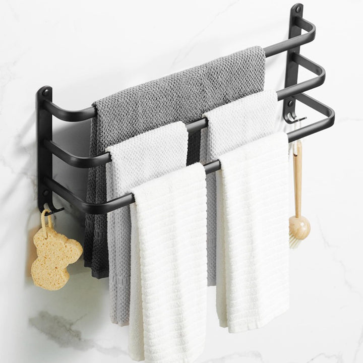80CM Handtuchhalter Ohne Bohren, Handtuchhalter Schwarz, Handtuchhalter Wand, Handtuchhalter Ohne Bo