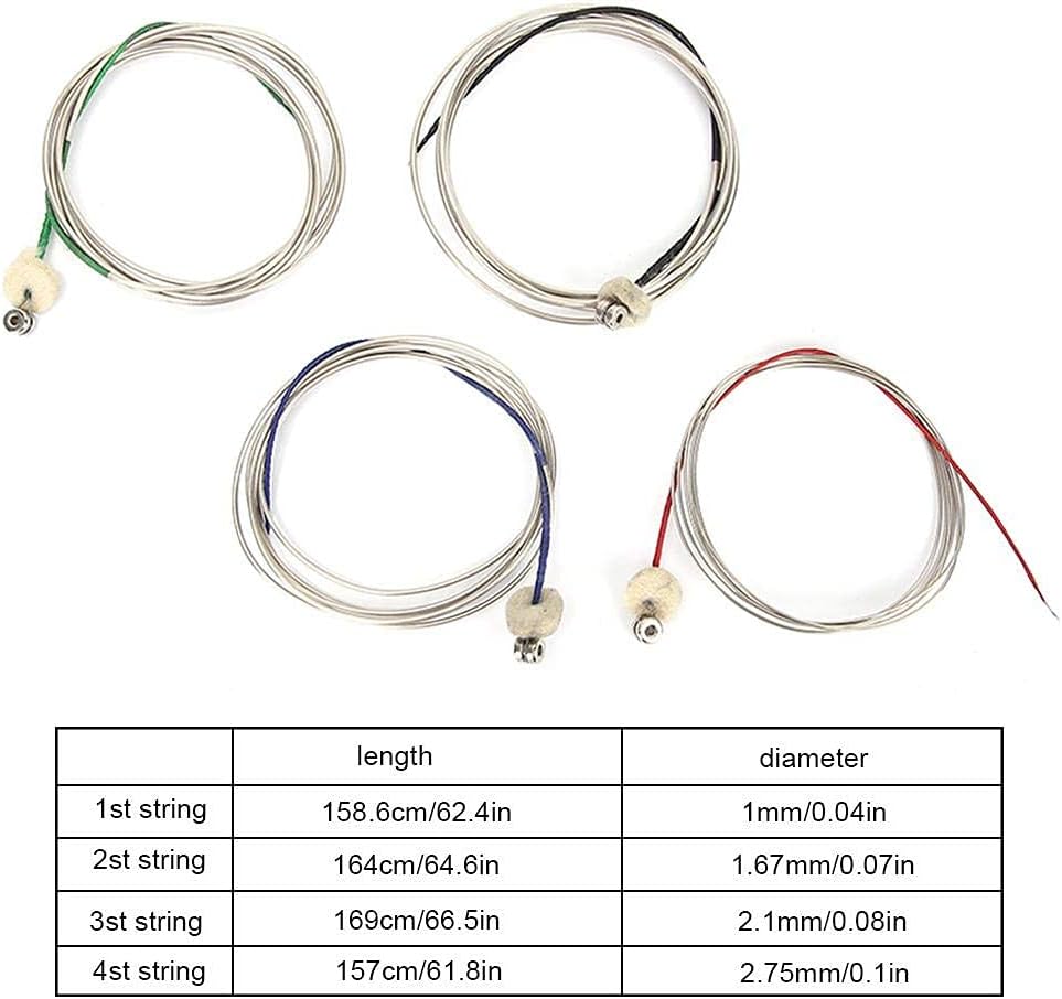Cello Saiten Komplettsatz Stahlseil Kern Universal Cellosaiten für Professionelle Musikinstrumente D