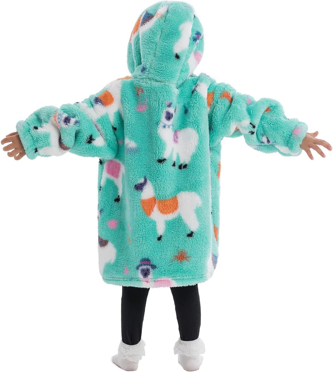 Ruiuzioong Kinder Übergrosse Kapuzenpullover,Super Weich Warmes Bequeme Tragbare Decken Sweatshirt f