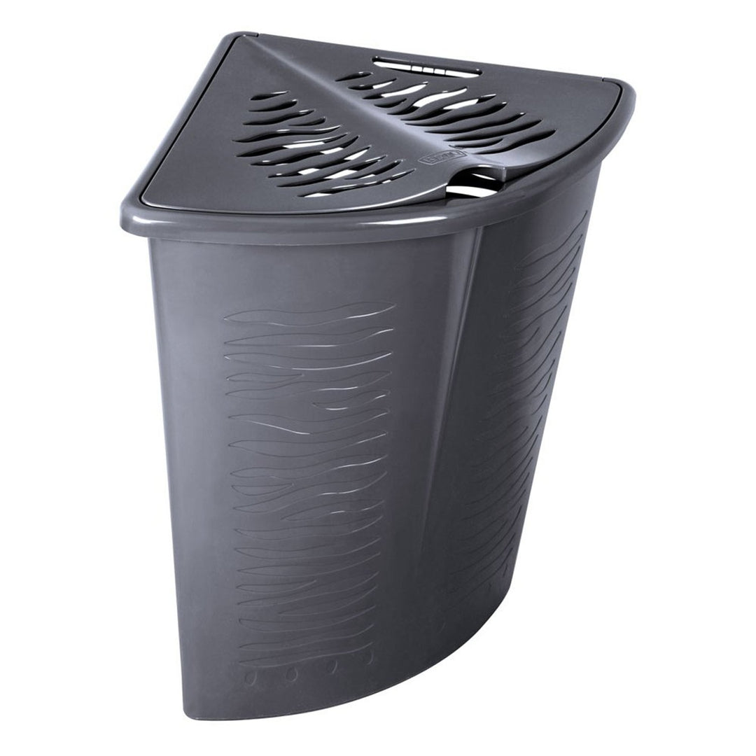 BranQ Eck-Wäschekorb Zebra Zebraoptik Wäschebox Wäschebehälter 45 L (Grau), Grau