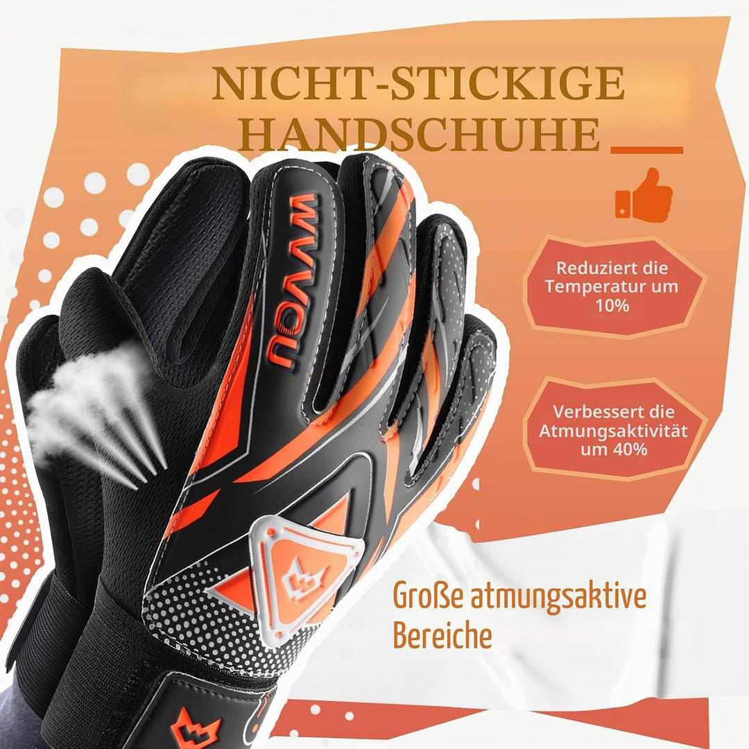 WVVOU Torwarthandschuhe Kinder und Jugendliche, Fussball Torwarthandschuhe, Fussballhandschuhe, Dopp