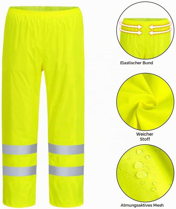 Leichte Regenhosen Herren Damen Orange/Regen Warnschutzhose Winddichte Outdoorhose für Fahrrad Trekk