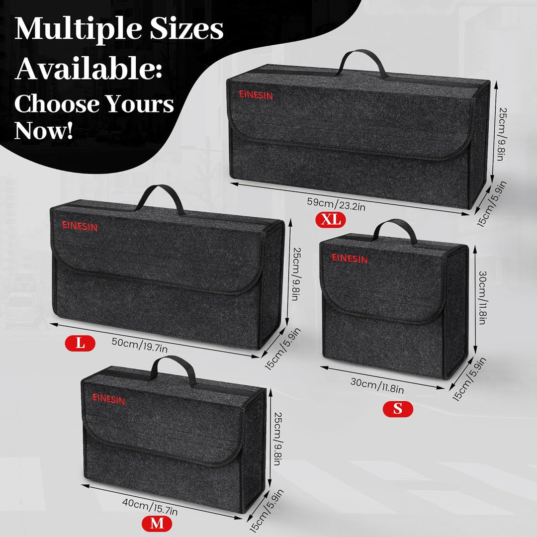 Einesin Auto Organizer Toolbag Grösse S, Kofferraum Organizer aus Filz mit Klett Fixierung, Auto Zub