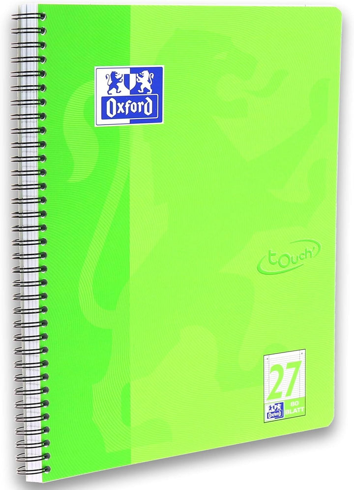 Oxford Touch Collegeblock A4 liniert mit Doppelrand, 80 Blatt, sortiert, 10 Stück, liniert