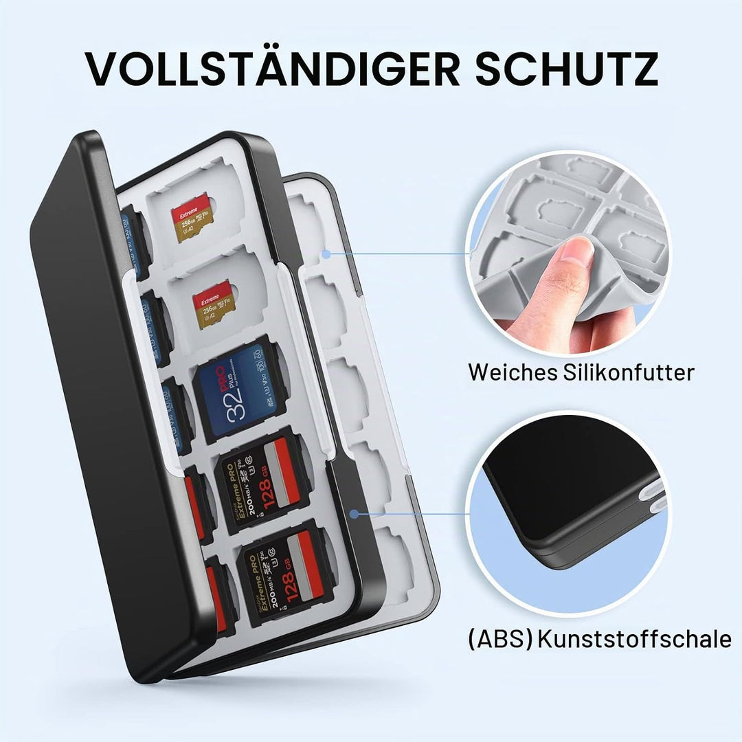 HEIYING Speicherkarten Etui für SD Karten und Micro SD Karten,tragbarer SD SDHC SDXC Micro SD Karten