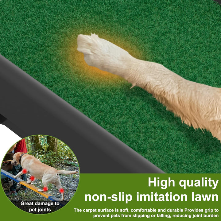 NAIZY Hunderampe 156cm Klappbare Hundetreppe Ramp mit Anti-Rutsch Matten Haustierrampe Kunststoff Ko