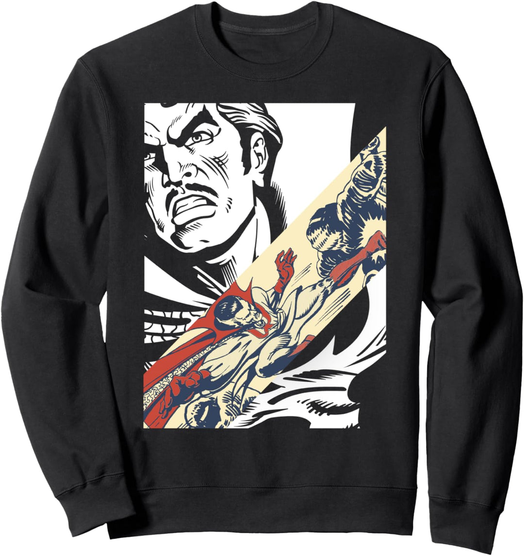 Marvel Dr. Strange Tonal Backdrop Headshot Comic Panel Sweatshirt