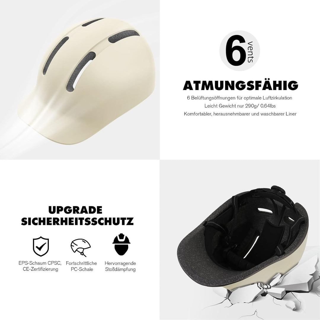 Shinmax Fahrradhelm für Damen und Herren, Einstellbarer Helm mit Visier &amp; Sonnenschutz, Leicht &amp; Bel