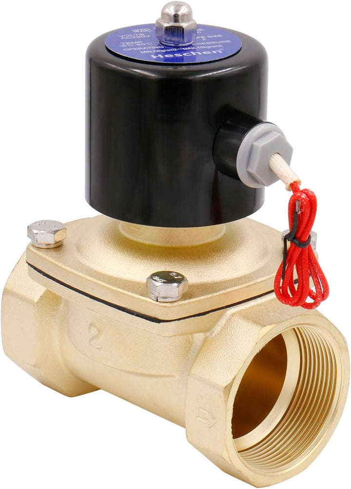 Heschen Elektrisches Messing-Magnetventil, 2W-500-50, PT2'', AC220V, Direktwirkung Wasser, Normal Ge