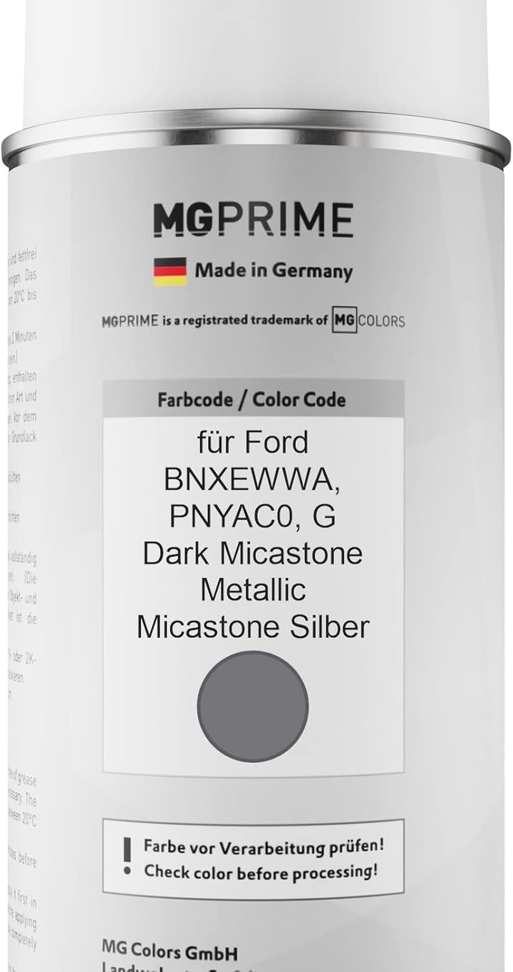 MG PRIME Autolack Sprühdosen Set für Ford BNXEWWA / PNYAC0 / G Dark Micastone Metallic/Micastone Sil