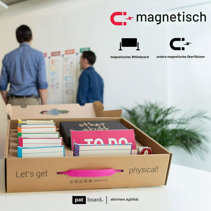 PATboard Kanban Board und Scrum Board – Full Tool Set für Whiteboard, Magnettafel - Beschreibbare Ma