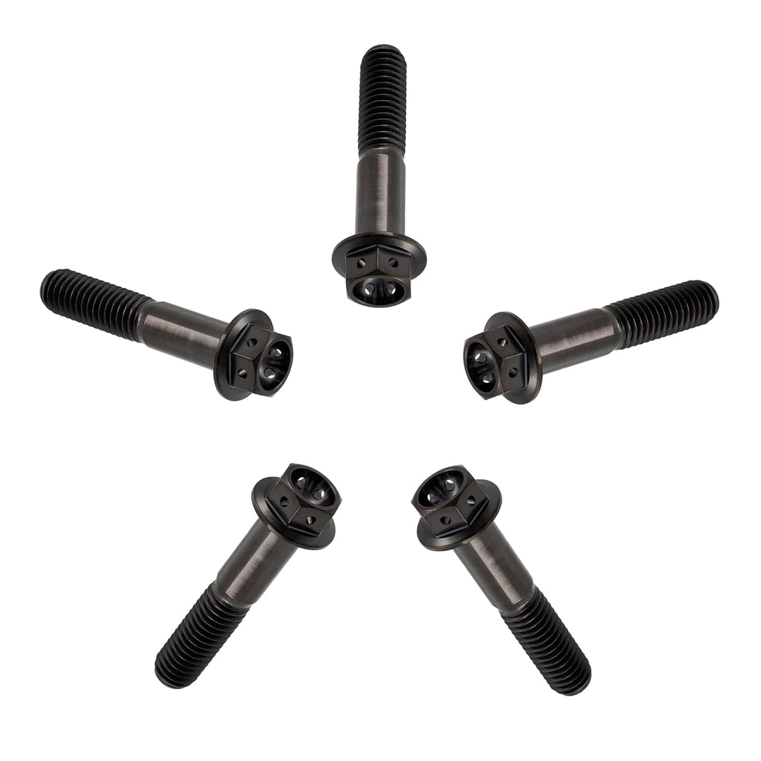 RISON Titanium Bolzen M6x1.0x25mm Titan Flansch Schrauben TC4 Titan Schrauben Sechskantschraube Schw
