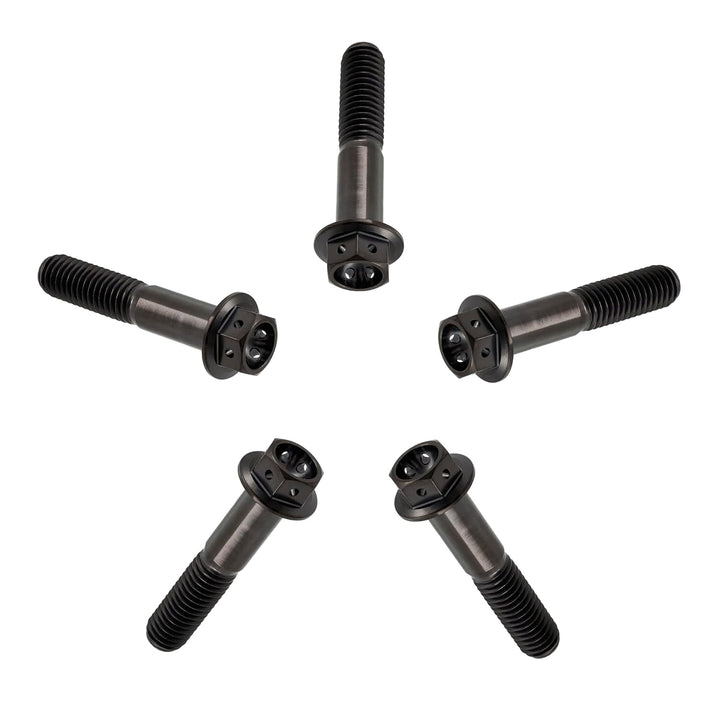 RISON Titanium Bolzen M6x1.0x25mm Titan Flansch Schrauben TC4 Titan Schrauben Sechskantschraube Schw