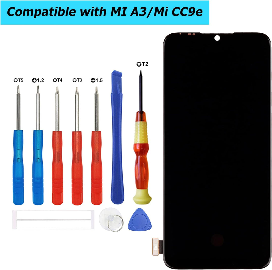 E-YIIVIIL Ersatz LCD Display Kompatibel Für Xiaomi Mi A3 M1906F9SH, M1906F9SI Mi CC9e (Schwarz Ohne