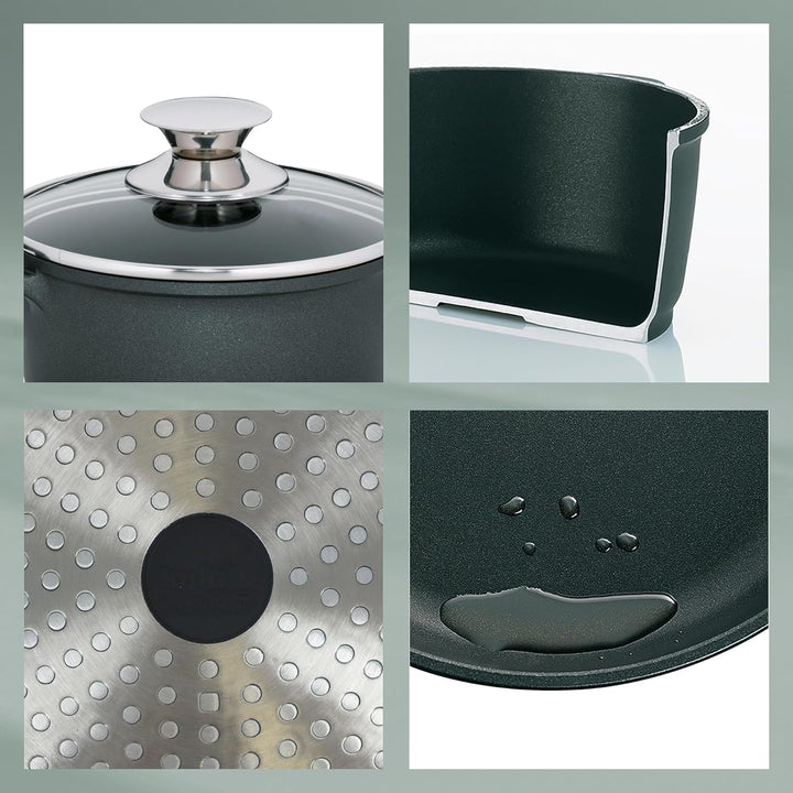 kela Wokpfanne mit Deckel 32 cm KERROS, 4l Wokpfanne Induktion, Aluguss beschichtet, Wok mit Deckel,