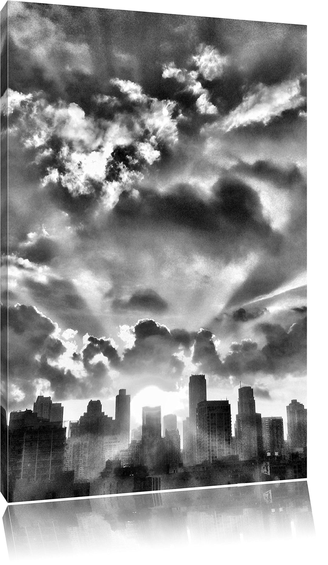 Pixxprint Chicago Skyline im Sonnenaufgang als Leinwandbild/Grösse: 100x70 / Wandbild/Kunstdruck/fer