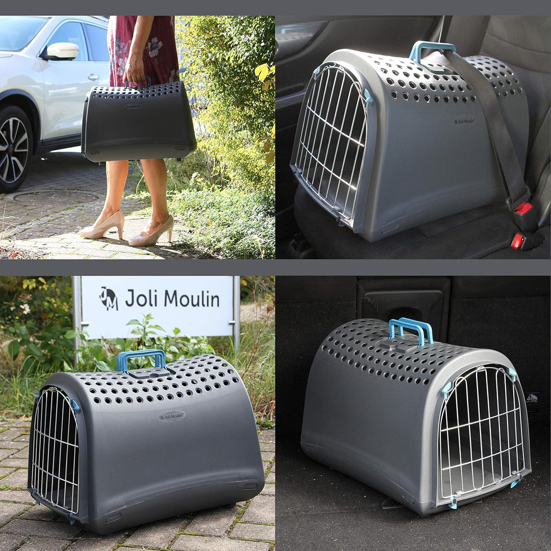 Joli Moulin Transportbox Katzen Welpen 40 x 50 cm Anthrazit New Life | nachhaltig 100% Recycling Kun