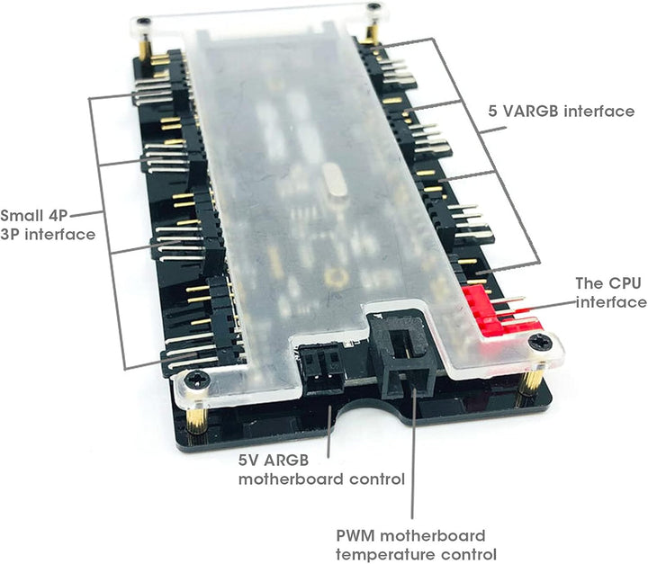 ARGB Controller argb controller fernbedienung PWM+ARGB Zwei in einem Gehäuse Lüfter Hub, 8 5 V3 Pin