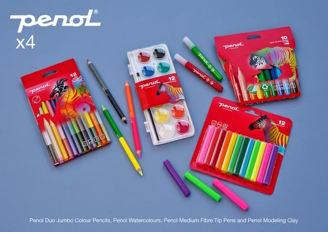PENOL OF SCANDINAVIA Krea Box – Filzstifte mit Swan eco label – 4 sets in 1 (mittel, 2* jumbo und mo