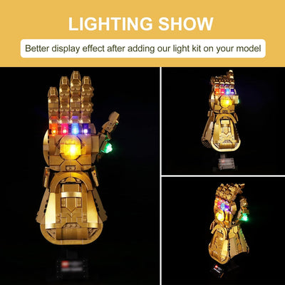 cooldac LED-Licht Kit für Lego 76191 Marvel Super Heroes Infinity Handschuh, USB-Anschluss Beleuchtu