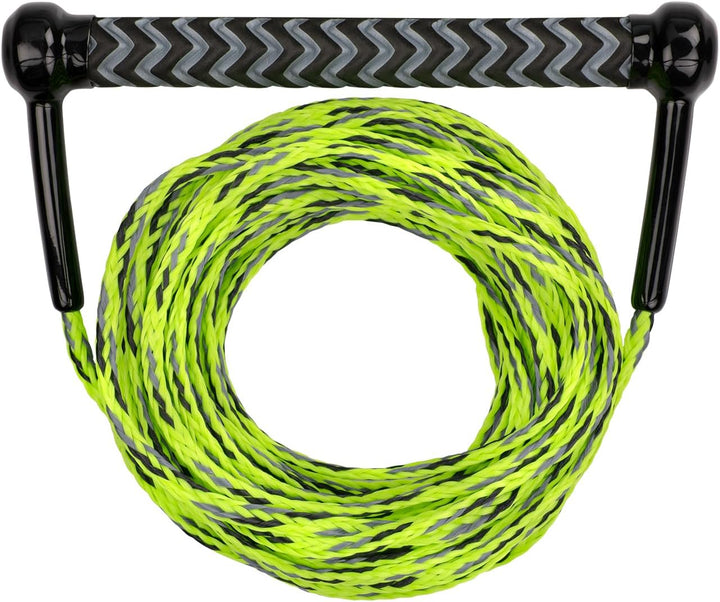 Mesle Wasserski und Wakeboard-Leine Combo, Länge 18,3m Zug-Seil mit Hantel Griff lime, lime