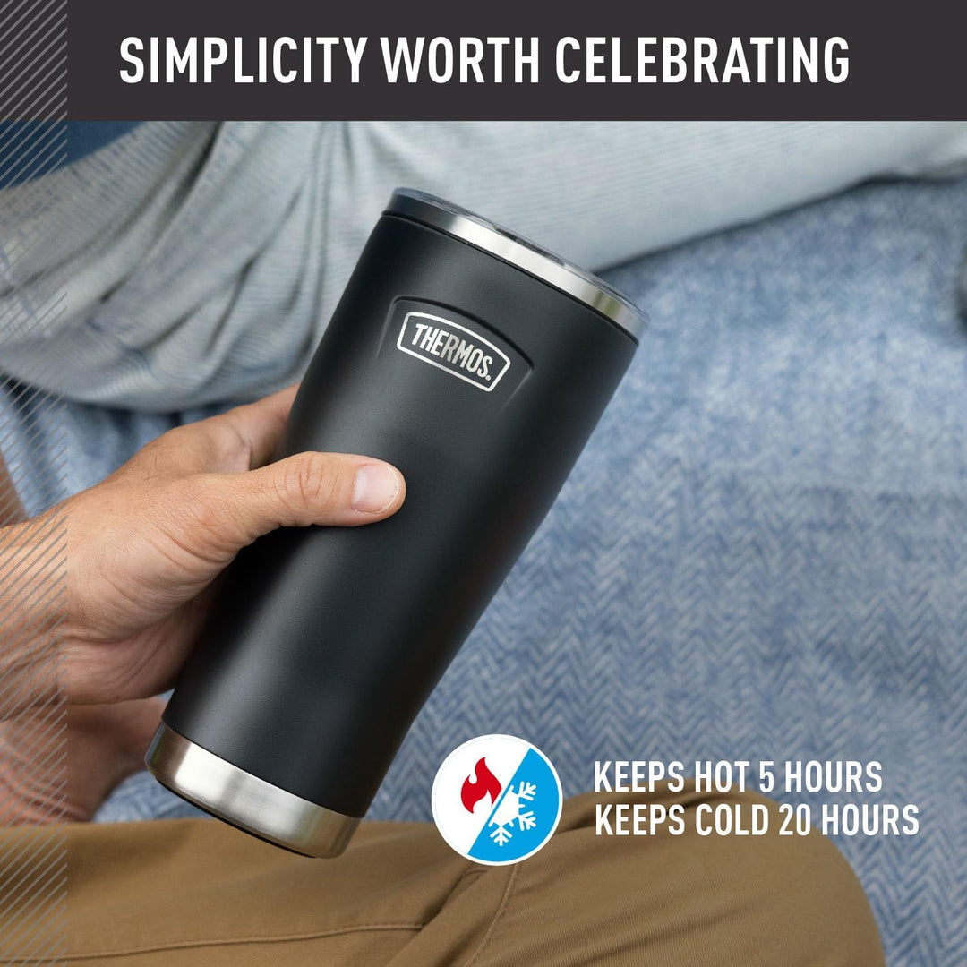 THERMOS Icon Series Edelstahlbecher mit Schiebeverschluss, 530 ml, Weiss 532 ml Weiss/Opulenter Gart