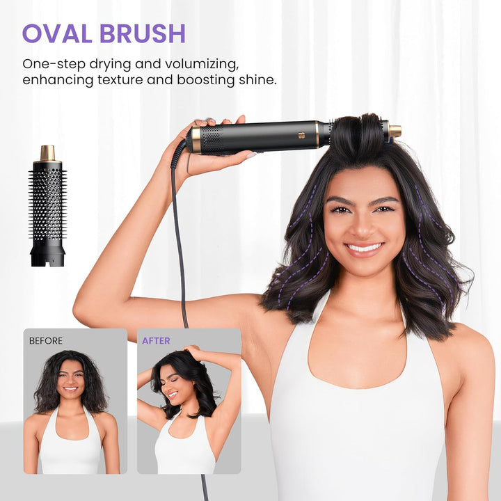 5 in 1 Hairstyler Rundbürstenföhn Haartrockner,1000w Airstyler Lockenstab mit Luft, 3 Temperaturrege