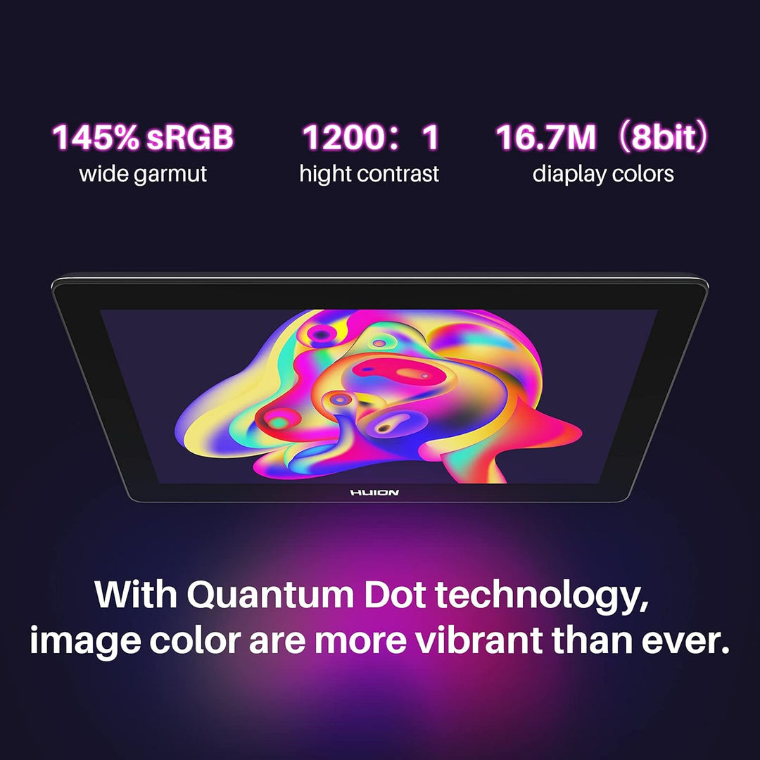 HUION Kamvas Pro 16 Plus 4K UHD Zeichentablett mit Bildschirm, voll laminiert, 145% sRGB Art Tablet