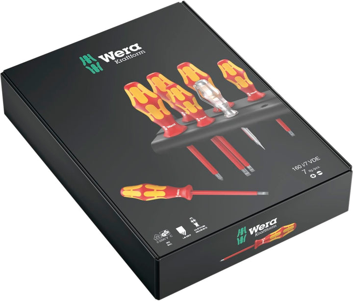 Wera 05006147001 160 i/7 Rack, VDE Isolierter Schraubendreher Satz, 7-teilig Single 160 i/7 VDE, Sin
