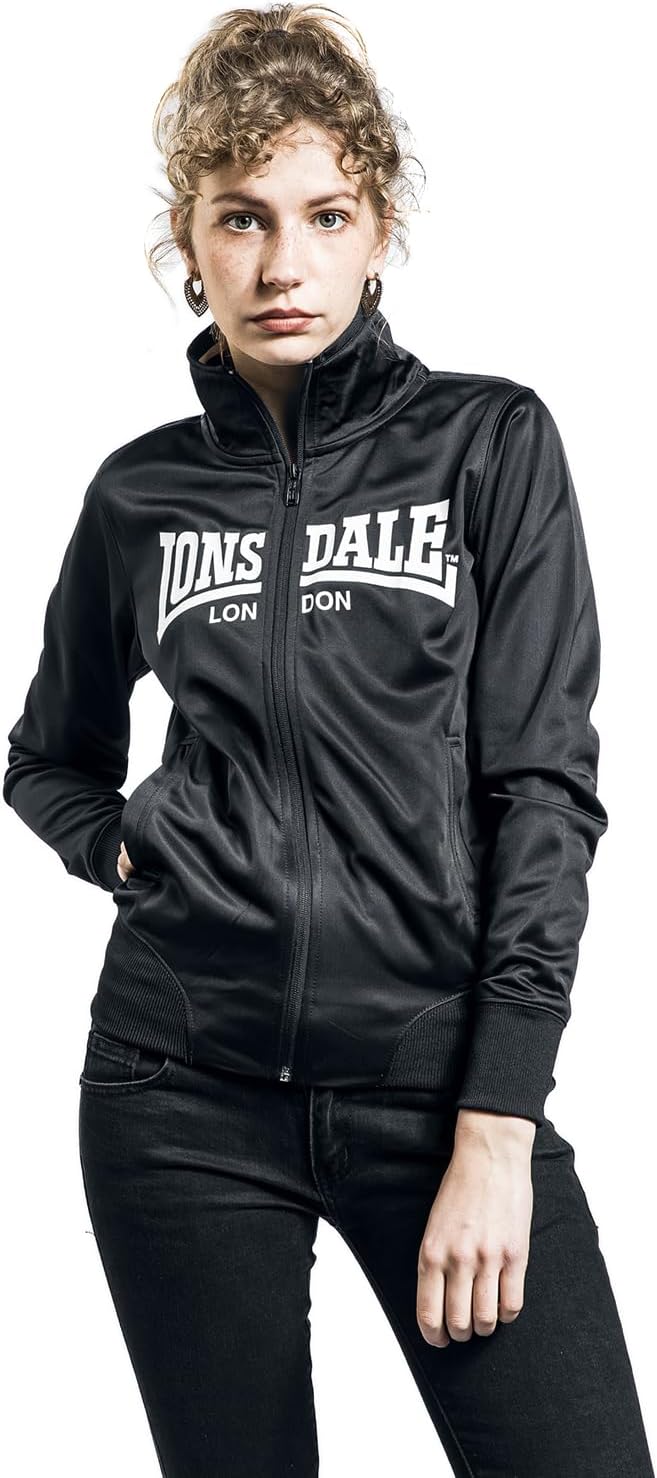 Lonsdale Damen Eype Trainingsjacke, XL Schwarz