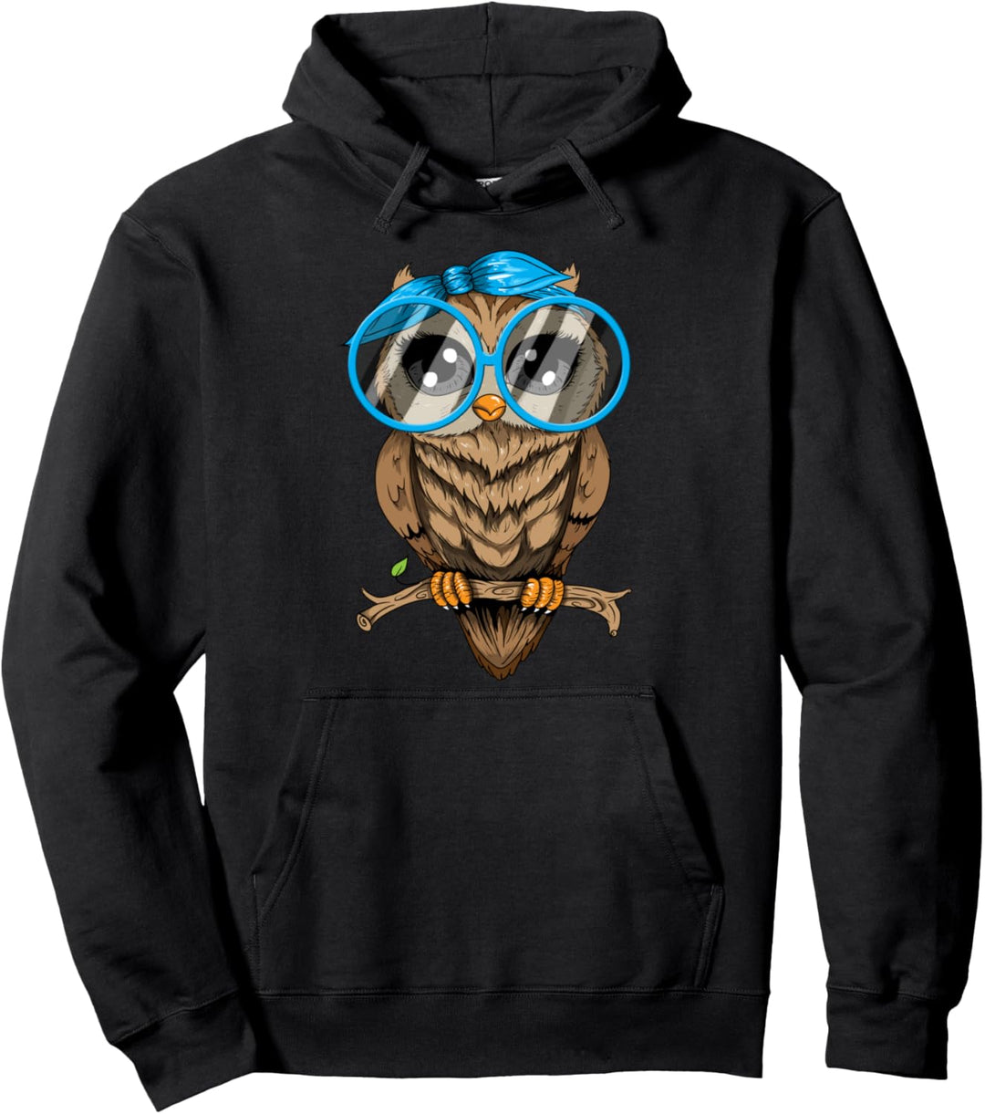 Eule ich mag halt Eulen Geschenk Nerd Brille Crazy Owl Lady Pullover Hoodie