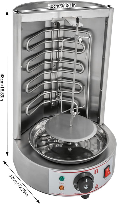 Dönergrill, Gas Vertikaler Broiler Gyros Grill, 220V Hähnchengrill Vertikalgrill Drehgrill mit Drehs