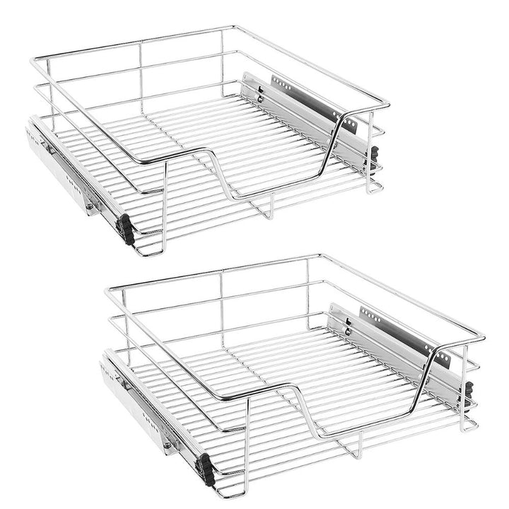 2 x Teleskopschublade Teleskop Schublade 50cm für die Küchenunterschränke, 2 Einbauschublade mit Sch