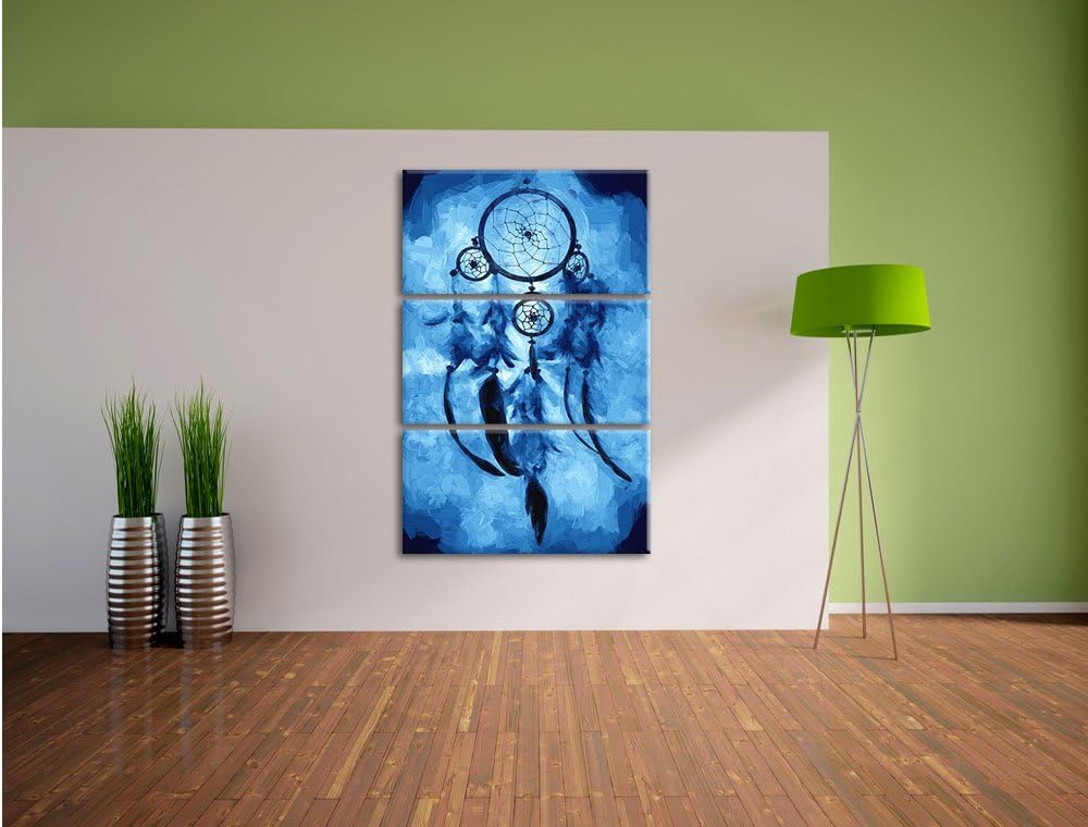 Pixxprint Indianischer Traumfänger Kunst als Leinwandbild/Grösse: 3 Teilig (120x80) / Wandbild/Kunst