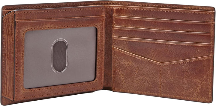 Fossil Herren RFID-geldbörse mit Klappdeckel Reisezubehör-Faltbare Brieftasche Einheitsgrösse Braun,