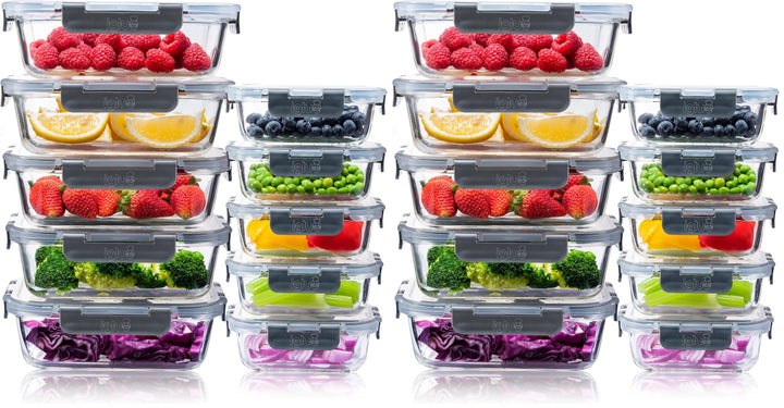 Igluu Meal Prep Glas-Frischhaltedosen mit BPA-freiem Deckel (10er-Pack) – mikrowellen-, ofen-, gefri