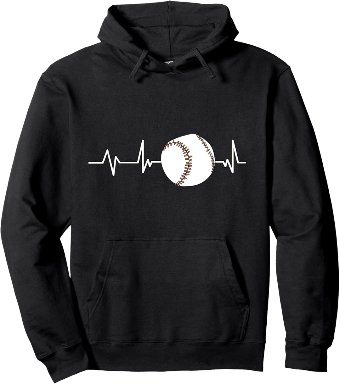 Baseball Herzschlag Geschenk Baseball Pullover Hoodie