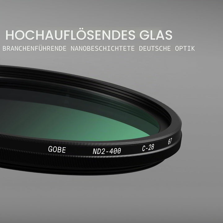 Gobe 67 mm ND2-400 Variabler ND-Objektivfilter (2Peak) 67mm, 67mm