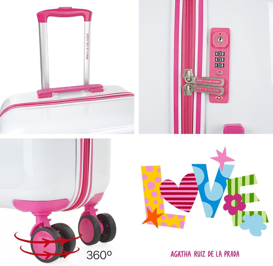 AGATHA RUIZ DE LA PRADA - Koffer Mittelgross - PC hochwertiger und Stabiler reisekoffer mit Rollen -
